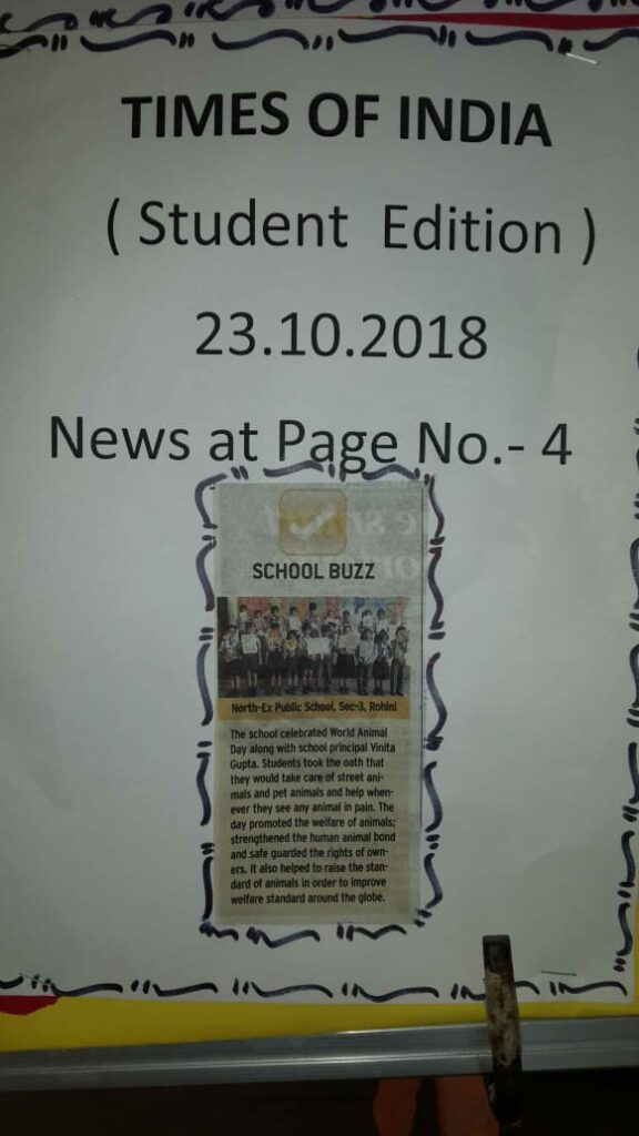 World Animal Day Celebration at North Ex Public School - News Coverage