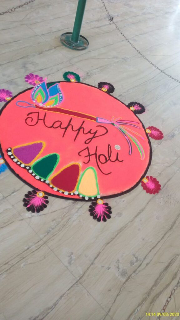 Happy Holi 2020 north ex Public School rangoli design